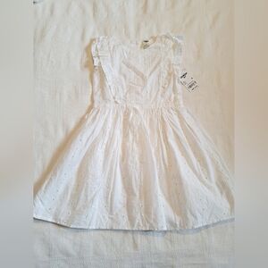 Oshkosh B'Gosh girls size 6 white eyelet dress, lined, NWT